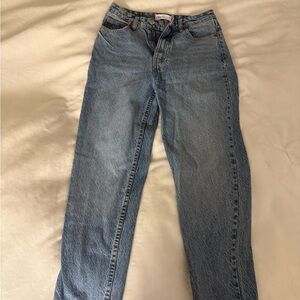 Zara Women's Straight Leg Blue Jeans (Size 2)